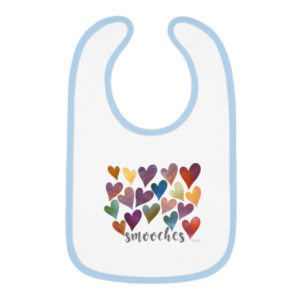 smooches red hearts bib