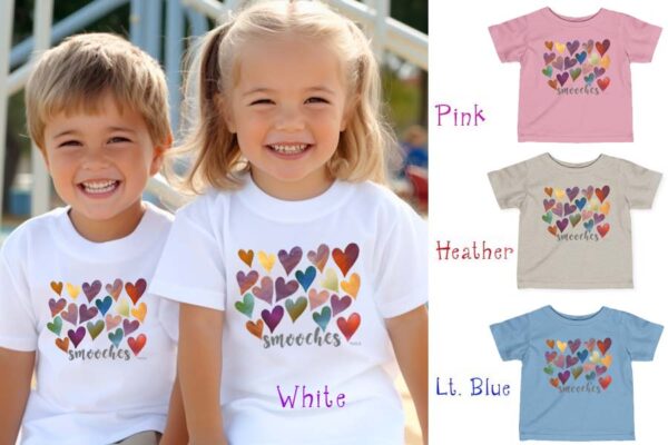 smooches red hearts infant and toddler t-shirts