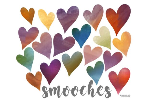 smooches red hearts