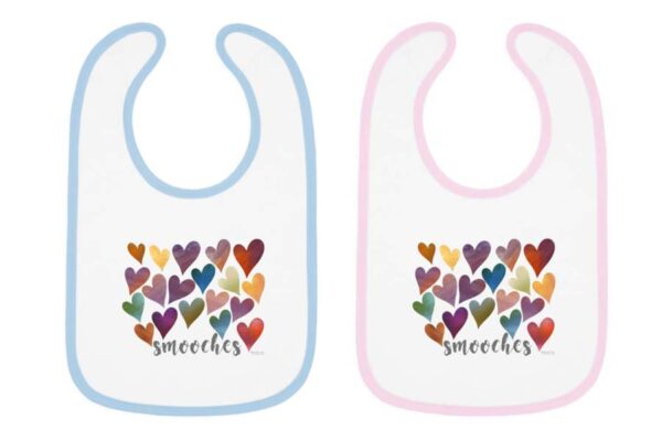 smooches red hearts bibs